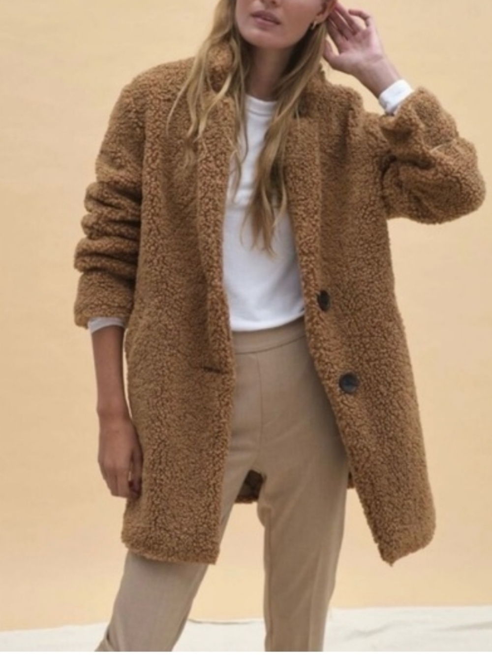NWT Banana Republic Factory Brown Teddy Bear Coat Size Large